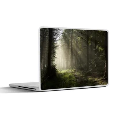 Produktbild von MuchoWow® Laptop Aufkleber Sticker Cover Wald - Baum - Nebel 30x22 cm - Laptop-Sticker