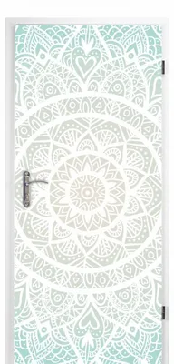 Immagine prodotto di Adesivo decorativo per porte a forma di mandala - Pellicola decorativa, dimensioni 0,9 x 2 metri