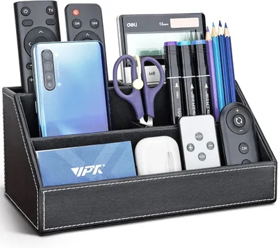 Produktbild von Büro Organizer, Stiftehalter, 5 Fächer, Kunstleder, Schwarz, für Büro