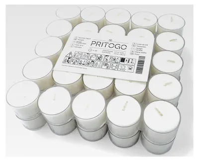 Produktbild von Teelichter, 100 Stück, Weiß, Brenndauer: 8 Stunden, 20 g Wachsgewicht, 25 x 38 mm, Kunststoffhülle