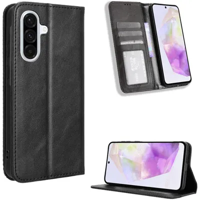 Produktbild von Mobigear Sensation Schutzhülle für Samsung Galaxy A56 – Klapphülle/Etui mit Geldbörsenfunktion – Schwarz
