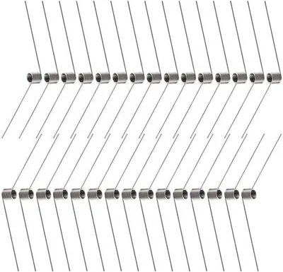 Image de 30 ressorts hélicoïdaux en V en acier inoxydable, 0,5 × 5 mm, 120°, pour les travaux de menuiserie