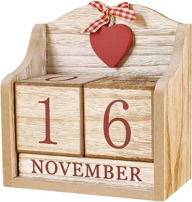 Imagen del producto de Calendario de madera, estilo vintage, reutilizable, para la cocina
