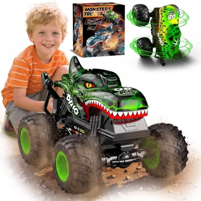 Produktbild von Monstertruck Ferngesteuert Dino Ferngesteuertes Auto mit Licht und Stunt grün