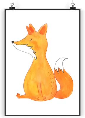 Produktbild von Mr. & Mrs. Panda Bild Einhorn Wunsch DIN A5 - Weiß - Geschenk, Plakat, Fuchs, wanddeko, drucke, Fuchshörnchen, Wandbild, Füchse, Wanddekoration, Unicorns, Einhörner