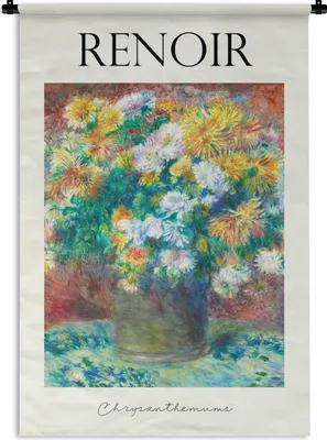 Produktbild von MuchoWow® Wandteppich Wandbehang Kunst - Renoir - Blumen 90x135 cm Tapisserie Dekoration Wandtuch - Baumwolle - Wandskulptur