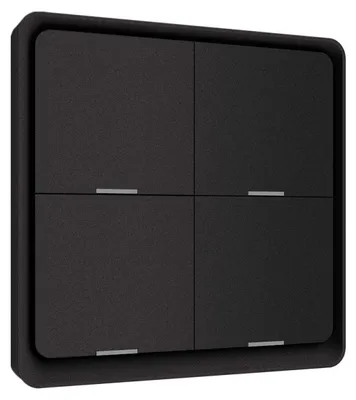Produktbild von ZELURXX Smart Home 4-Tasten Szenenschalter Kabellos, ZigBee, Tuya, Fernbedienung, Zeitschaltuhr, Wiederherstellbar, für Licht, Vorhänge, Schwarz