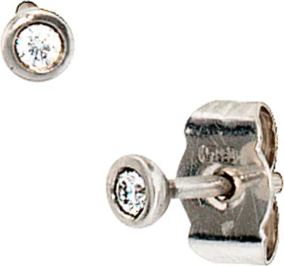 Produktbild von JOBO Ohrstecker 950 Platin mattiert 2 Diamanten Brillanten 0,05ct. Ohrringe