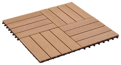 Produktbild von Terrassenfliese 22 pcs Teak 30 x 30 cm WPC