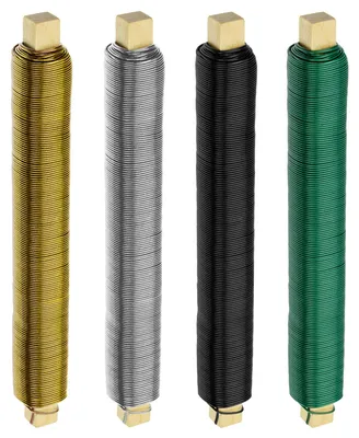 Produktbild von ECENCE 4er Set Blumendraht Basteldraht verzinkt Farbe 4 Farben 0,65mm 35m