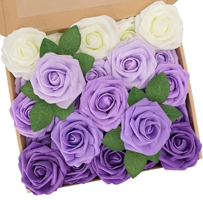 Image de Roses artificielles - 25 pièces - Décoration - Violet