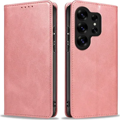 Produktbild von Handyhülle für Samsung Galaxy S26 Ultra Kunstleder Flip Cover Hülle Handytasche Case Kartenfach Farbe: Rosa