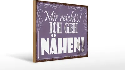 Produktbild von Holzschild mir reicht`s ich geh jetzt nähen, 40 x 30  cm, Holzschilder Spruch