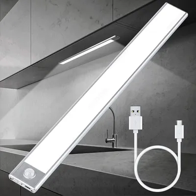 Produktbild von 3 in1 LED Unterbauleuchte USB Sensor Magnet Lichtleiste Küche Schranklicht Nachtlampe 20cm Unterbauleuchten