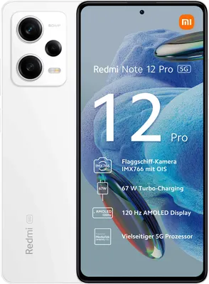 Produktbild von Xiaomi Redmi Note 12 Pro 5G, 16,9 cm (6.67"), 6 GB, 128 GB, 50 MP, Android 12, Weiß
