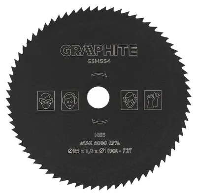 Obrázek produktu pro Pila kotoučová, 85 mm x 10 mm, 72 zubů, z rychlotěžké oceli (HSS), určená pro řezání dřeva a kovů