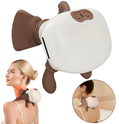 Produktbild von Nackenmassagegerät, Rückenmassagegerät, 4D Shiatsu Massagegerät mit Wärme, Tiefengewebe-Knetmassage, Muskel- & Schmerzlinderung