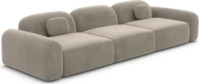Produktbild von Samtstoff 3-Sitzer Couch Nuvia Taupe
