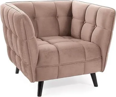 Zdjęcie produktu dla Fotel do salonu CASTELLO 1 VELVET ciemny beż/wenge