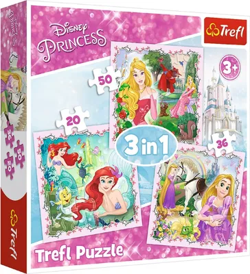 Produktbild von TREFL Disney Prinzessinnen und Freunde Puzzle 3in1 (20,36,50 Teile)