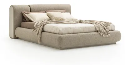 Obrázek produktu pro Ložnice Postel 180x200 Béžová Moderní nábytek Úložný prostor Dvoulůžko Čalouněná postel