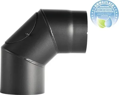 Produktbild von Ofenrohr-Bogen Bertrams 90° Ø 150 mm senotherm UHT-Hydro schwarz mit Türe