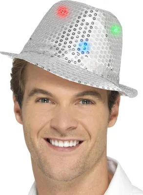 Produktbild von LED Paillettenhut silber