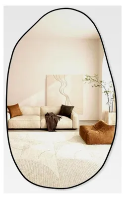 Produktbild von Asymmetrischer Wandspiegel, Einzigartiger Kosmetikspiegel, Dekorativ für Wohnzimmer, Badezimmer, Schlafzimmer, 85 x 52 cm