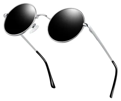 Produktbild von KANASTAL Retro Rund Sonnenbrille Herren Damen Silber Grau