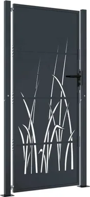 Produktbild von vidaXL Gartentor Anthrazit 100x200 cm Stahl Gras-Design