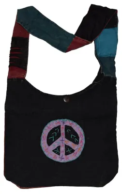 Produktbild von Patchwork Tasche Umhängetasche Handtasche Beuteltasche Tragetasche Schultertasche Shopper bestickt : Peace Farbe: Peace