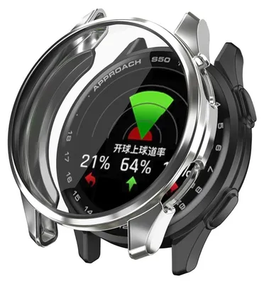 Obrázok produktu pre Pre Garmin Approach S50 Galvanizovaný plný kryt TPU Smart Watch Ochranné puzdro Silver