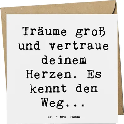 Produktbild von Mr. & Mrs. Panda Grußkarte Spruch Herzen Vertrauen - Weiß - Geschenk, Mut haben, Glückwunschkarte, anlasskarte, Zuversicht, positivity, doppelkarte, Trost, Klappkarte