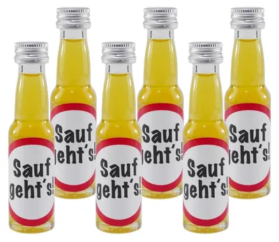 Produktbild von Spaßflasche Maracuja-Likör "Sauf geht´s!" (12 x 0,02L)