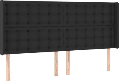 Produktbild von vidaXL Kopfteil mit Ohren Schwarz 183x16x118/128 cm Kunstleder