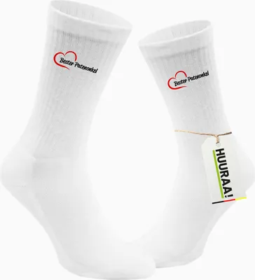 Produktbild von Huuraa Uni Socken Bester Patenonkel Herz 37/41 White Baumwolle Tennissocken Geschenkidee