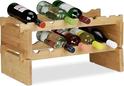 Produktbild von Famanu Weinhalter für 36 Flaschen - Stapelbares Flaschenregal