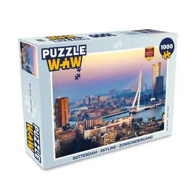 Obrázok produktu pre MuchoWow® Puzzle 1000 ks Rotterdam - panoráma - západ slnka