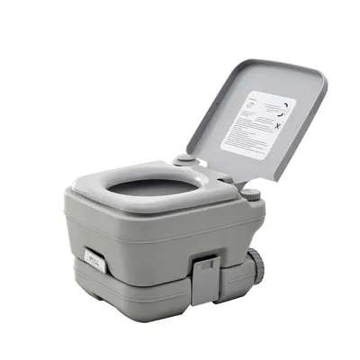 Produktbild von Campingtoilette max. Tragkraft bis 200 kg Faltbare Reisetoilette Trockentrenntoilette für Camping und Wandern 10L Grau