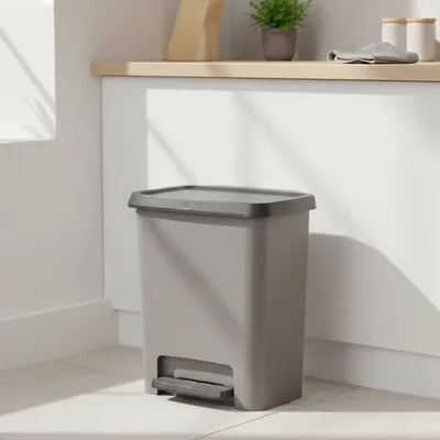 Immagine prodotto di Dmora Pattumiera Carleton 28x38x43h cm Grigio Grigio Scuro, Capacità 24 (12 per Secchio) 2 Cestini  Italy