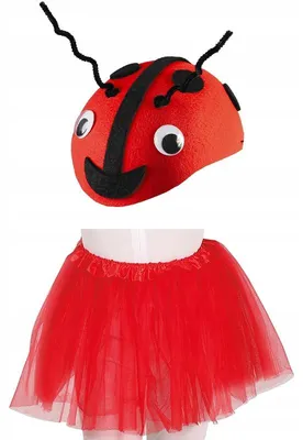Produktbild von PartyPro Biedronka Kostüm Set Mädchen Hut Tutu Rot