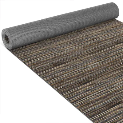 Produktbild von Küchenläufer Flur Läufer Küchenteppich Teppich Textil RANNA Braun Streifen Robust Breite 67cm Länge 240cm