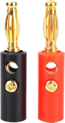 Zdjęcie produktu dla 20 sztuk/opakowań 4 mm czarno-czerwony przewód audio Złącza bananowe Adapter wtyczki żeńskiej