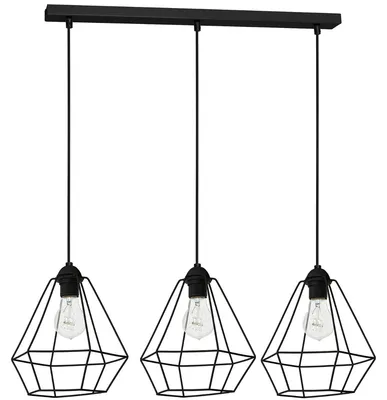 Image de Plafonnier Suspension Alma 3 3Xe27 noir Plafonnier