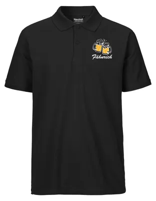 Produktbild von Huuraa Herren Polo Shirt Fähnrich Schützenfest S Black Bio Baumwolle Fairtrade Poloshirt Geschenkidee