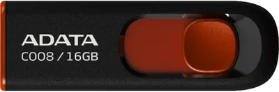 Image de Clé USB ADATA 16GB C008 Slider USB 2.0 noir rouge