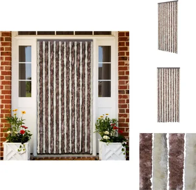 Produktbild von vidaXL Insektenschutz-Vorhang Beige und Hellbraun 90x220 cm Chenille -  Fliegengitter