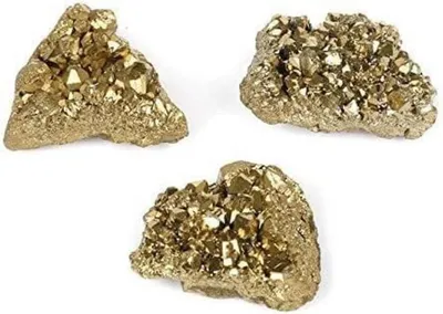 Image de Namvo Pyrite Minérale Cristal Pierre de quartz Set de 2 pierres énergétiques