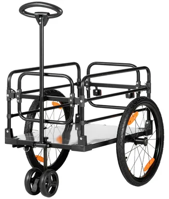 Obrázok produktu pre HOMCOM 2 v 1 príves za bicykel, nákladný príves, nosnosť 40 kg, čierna + sivá