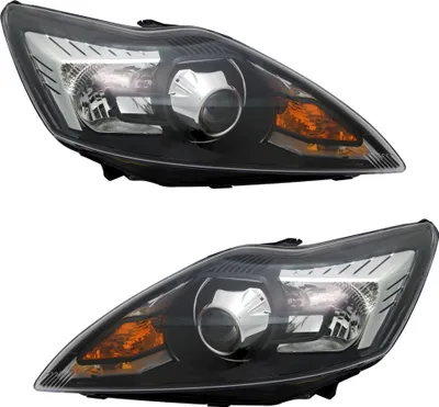 Produktbild von TYC Scheinwerfer Set für Ford Focus MK2 2/2008- in Schwarz Kurvenlicht Halogen L